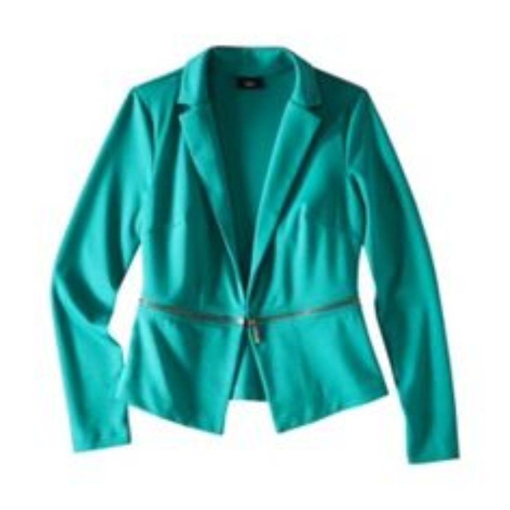 Mossimo Teal Blazer with Zipper Detail